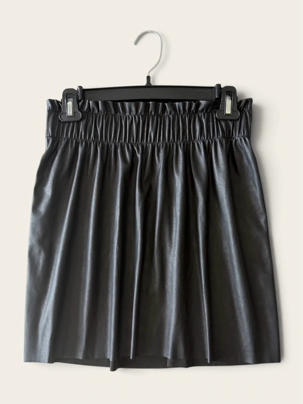 Show Me Your MuMu Black Faux Leather Elastic-Waist Mini Skirt
